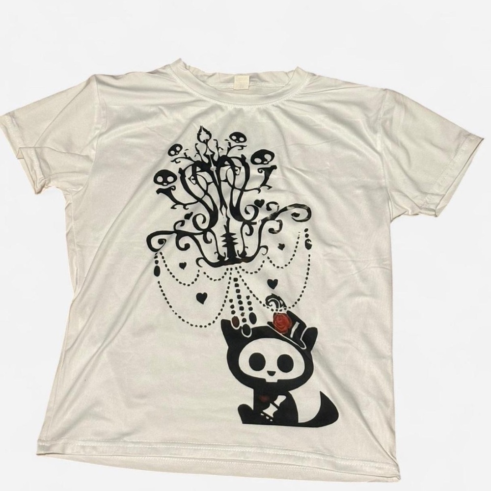 Skeleanimals cat cute kawaii chandelier White Graphic T-Shirt